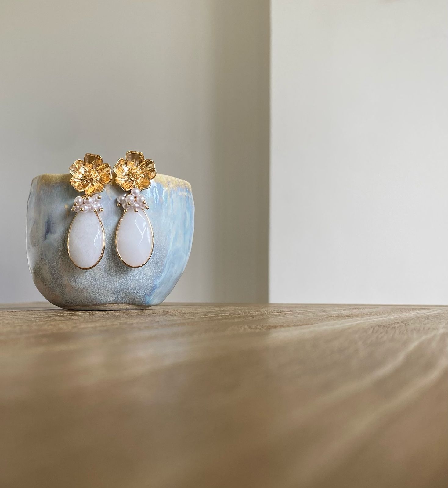 Aretes para novia con cristal brillante