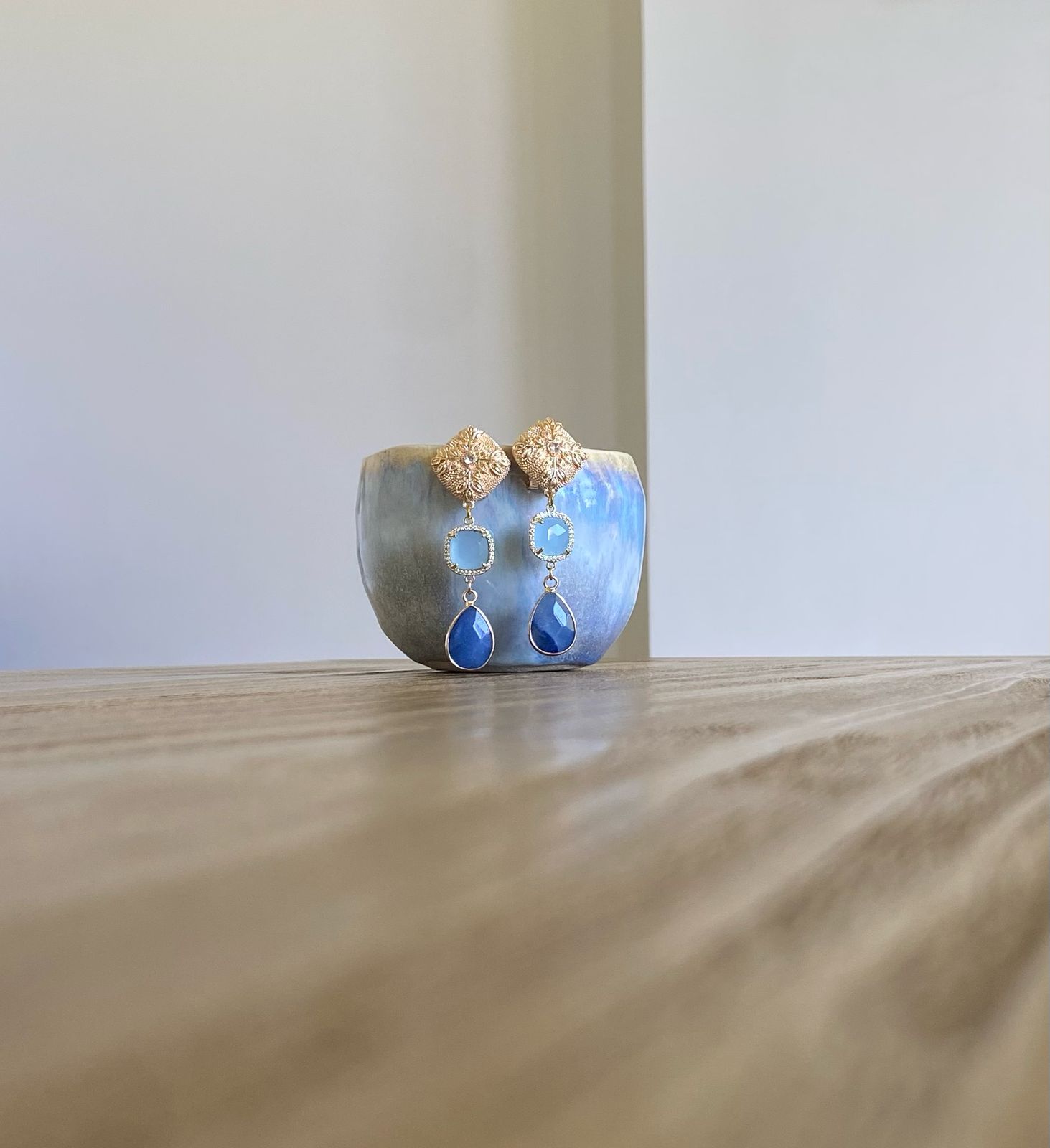 Aretes modernos para novia